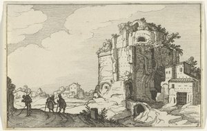 romersk ruin Romerske ruiner og kystlandskap (serie 1) (serietittel) av Willem van Nieulandt (II)