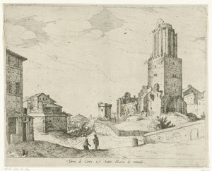 Torre delle Milizie og Pantheon Torre di Conti e Santo Maria di retonde (tittel på objekt) Utsikt over Roma (serietittel)