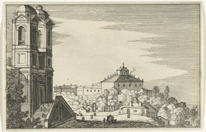 Trinità dei Monti i Roma Romeinse ruïnes en kustlandschappen (serie 1) (serietittel) av Willem van Nieulandt (II)