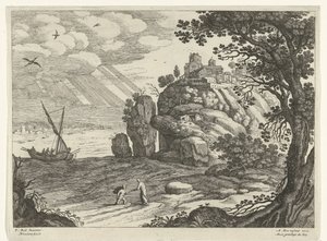 Mirakuløs fangst Italienske landskap (serietittel) av Willem van Nieulandt (II)