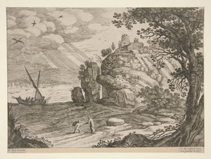 italienske landskap; en av 30 plater av Willem van Nieulandt II