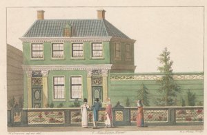 Bygger på østsiden 219 i Zaandam, 1824 Et bilde av et hus i Nord-Holland i Zaandam / Representation d