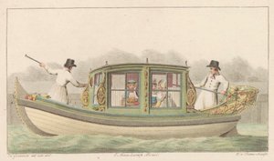 Zaans tentjacht, 1816 A Noord-Hollandsch Tentjagtje on the Zaan / Une barque de Compagnie nommée Tentjagje à Zaandam (tittel på objekt)