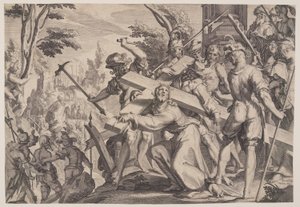 Kristus bærer korset, plansje 4 fra Rettferdighetens troner (Thronus Iustitiae)