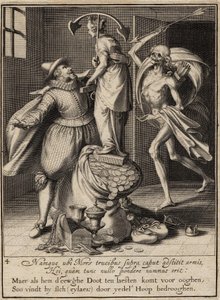 Death with an Arrow About to Strike the Man Down, 1609