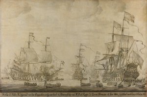 Krigsråd ombord i De syv provinser, flaggskipet til Michiel Adriaensz de Ruyter, 10. juni 1666, før de fire dagers kamp: episode fra den andre anglo-nederlandske krigen