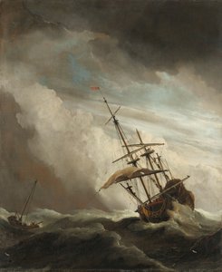 Et skip på åpent hav fanget av en storm, kjent som 