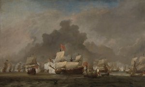 Sjøslag mellom Michiel Adriaensz de Ruyter og hertugen av York på den kongelige prins under slaget ved Solebay, 7. juni 1672: episode fra den tredje anglo-nederlandske krigen