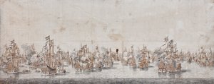 Slaget ved Fehmarn, ca. 1650 (blekk og vask på papir)