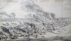 Robert Holmes satte fyr på den nederlandske flåten ved Terschelling
