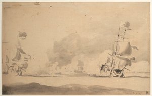 Et nederlandsk skip jakter på et engelsk skip