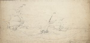 En nederlandsk bakre skvadron på vei mot vinden i et høyt hav, ca. 1672 (grafitt) av Willem van de the Elder Velde