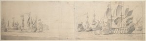 Strand og van Ghents handling av Willem van de the Elder Velde