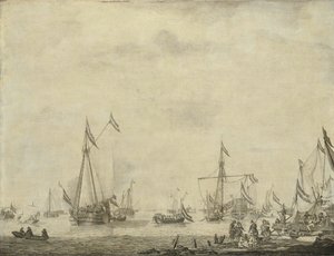 Kongelig yacht og statsyacht seiler fra Moerdijk med Karl II