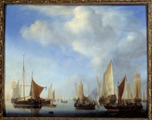 La petite fleet-maleri av Willem Van de Velde II le Jeune (1633-1707)