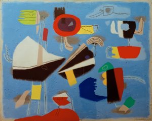 Viften på blått av Willi Baumeister