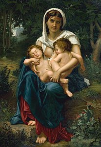 Veldedighet (chromolitho) av William Adolphe (after) Bouguereau