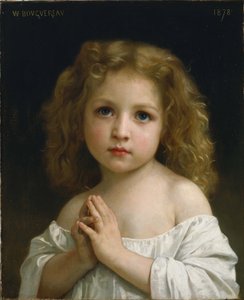 ""Portrett av en liten jente med hender slått i bønn"" Maleri av William-Adolphe Bouguereau (1825-1905) 1878 National Museum of Western Art, Tokyo Japan av William Adolphe Bouguereau