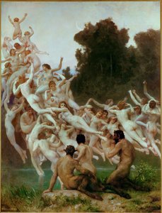 Oreadene - skogens nymfer (maleri på tre) av William-Adolphe Bouguereau