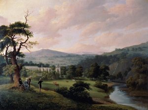 Bolton Abbey fra River Wharfe (akvarell på papir) av Joseph Mallord William Turner