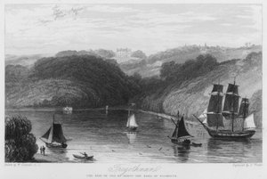 Tregothnan, setet til jarlen av Falmouth (gravering)