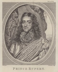Prins Rupert av Rhinen , tysk soldat som kjempet på den royalistiske siden i den engelske borgerkrigen (gravering) av William (after) Dobson