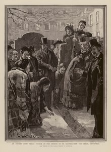 Langfredag i kirken St. Bartholomew the Great, Smithfield (gravering) av William (after) Hatherell