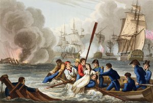 Anekdote ved slaget ved Trafalgar, gravert av Matthew Dubourg (fl.1813-20) fra 