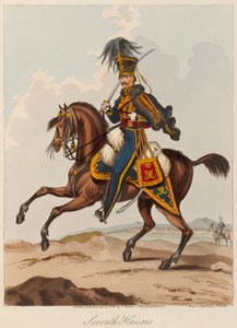 Seventh Hussars (akvatint, farget)