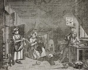 Plaget poet, etter maleri av William Hogarth