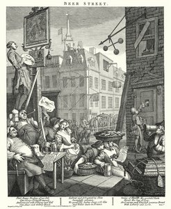 Beer Street (gravering) av William (after) Hogarth