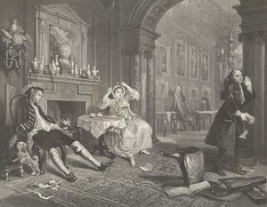 Ekteskap a la Mode av William (after) Hogarth