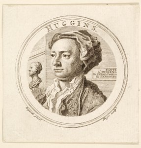Portrett av William Huggins, pub. 1760 (gravering) av William (after) Hogarth