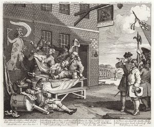 Invasjonen - England - Plate 2 av William (after) Hogarth