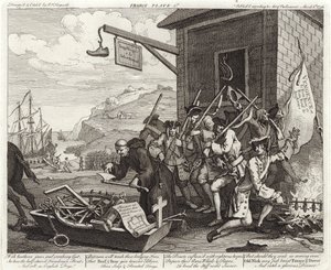 Invasjonen - Frankrike - Plate 1 av William (after) Hogarth