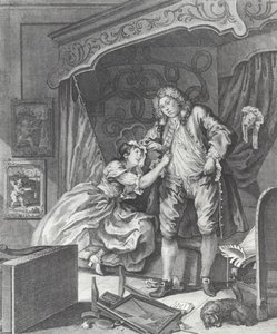 Kvinne blir prostituert i 1700-tallets England (gravering)
