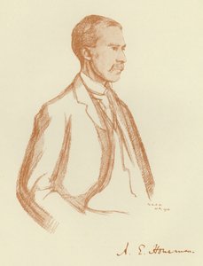 A E Housman, portrett (litho)