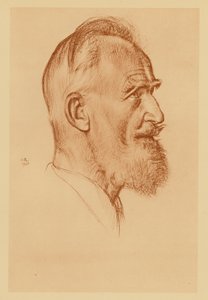 Portrett av George Bernard Shaw (lito) av William (after) Rothenstein