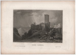 Ruin Lahneck av William (after) Tombleson