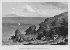 Babbacombe Bay, Devonshire (gravering) av William (after) Westall