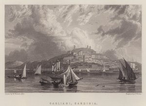 Cagliari, Sardinia (farge litho)