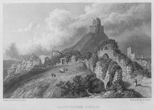Launceston Castle (gravering) av William (after) Westall