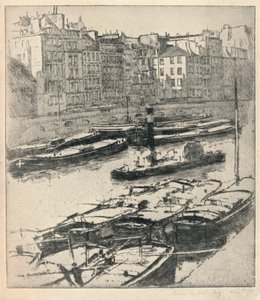 Quay of the Grands Augustins, 1915 av William A Levy