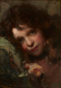 Study of a Head (olje på lerret) av William A. Pratt