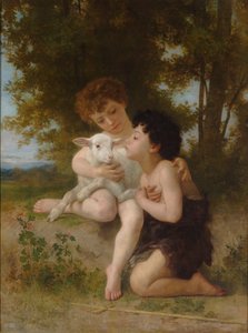 Barn med Lammet av William Adolphe Bouguereau