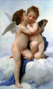 Amor og psyke som barn, Det første kysset, 1890.