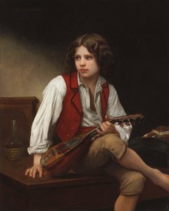 Italiensk med mandolin, 1870 av William Adolphe Bouguereau