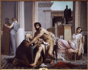 Ulysses gjenkjent av sykepleieren sin, Euryclee av William Adolphe Bouguereau