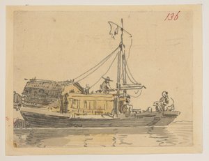 136. En søppel, fra et album med 372 tegninger av landskap, kystlinjer, kostymer og hverdagsliv laget under Lord Macartneys ambassade til keiseren av Kina, mellom 1792 og 1794 (blyant og akvarell på papir) av William Alexander