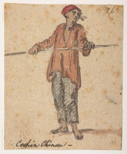 26' Cochin Chinese, ' fra et album med 372 tegninger av landskap, kystlinjer, kostymer og hverdagsliv laget under Lord Macartneys ambassade til keiseren av Kina, mellom 1792 og 1794 (blyant og akvarell på papir) av William Alexander